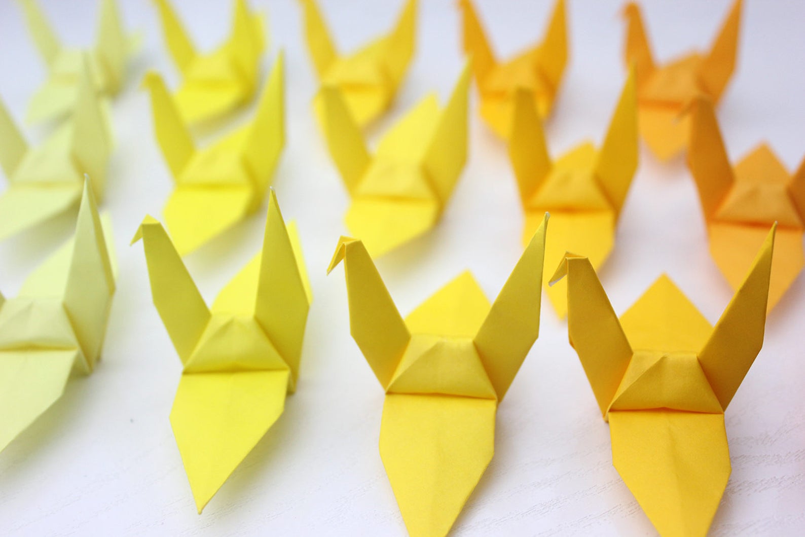 1000 Origami Kranich Großes Papier Vogel Herbst Thema GelbTöne Etsy