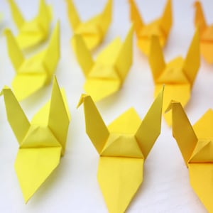 1000 Origami Kranich Großes Papier Vogel Herbst Thema GelbTöne Herbst Farbe Kraniche