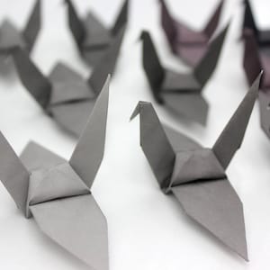 1000 Grau Origami Kranich Großes Papier Vogel GrauTöne Farbe Kraniche zur Hochzeit Dekoration Geschenk