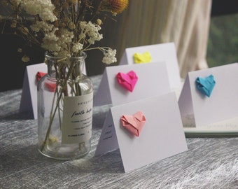 50 Blank Origami Hearts Guest Cards Place Escort Cards Place Card Holders Japanese Wedding Reception Table Decoration Dinner Events