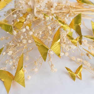 50 Yuzen Chiyogami Washi or Origami papillons 3D papier argent papillon art mural pour décoration de mariage allée cadeau de fête d&#39;anniversaire