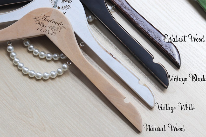 Personalized Wood Wedding Hanger Bridal Hanger With Bow/pearl, Wooden Engraved Bridesmaid Hanger