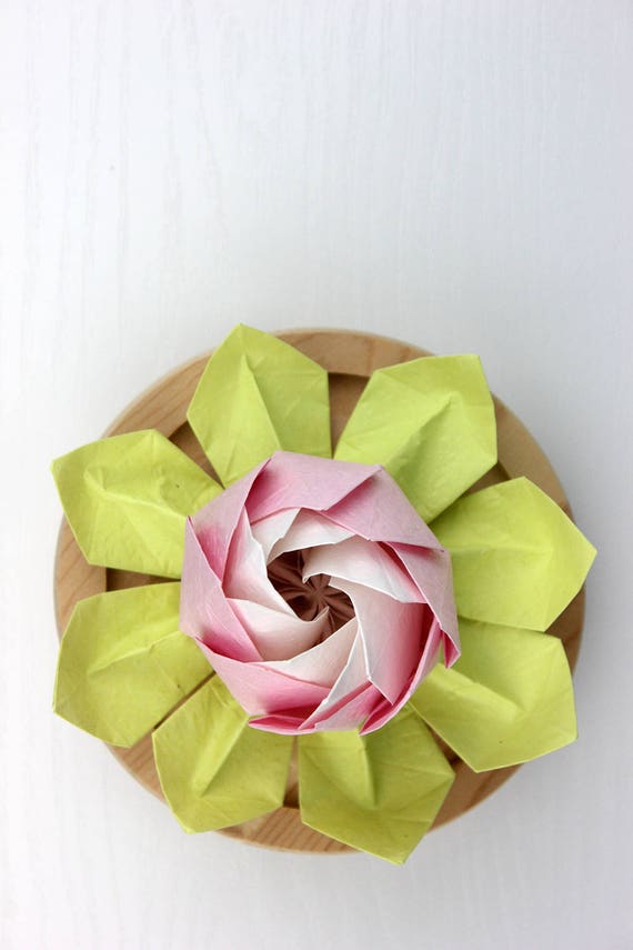 3 Origami Lotus Papier Blume Große Seerose Handgefertigte Bunte Farben Blühen Gastgeschenke Hochzeit