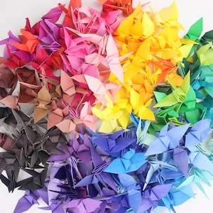 1000 Origami Crane Große Papiervogel Multi Shades Farbe Krane für Hochzeitsdekoration Urlaub Geschenk Mischfarben