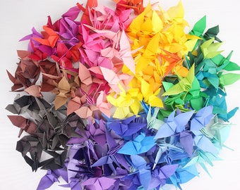 1000 gru origami: uccelli di carta dai colori misti per decorazioni nuziali