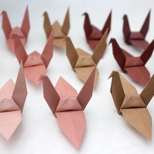 1000 Kaffee Origami Kranich Großes Papier Vogel braun Farbkännchen Kraniche zur Hochzeit Dekoration Geschenk