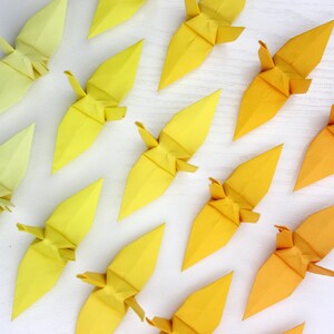 100 Origami-Kraniche, Chiyogami-Papier, Gelbtöne, Kraniche, Herbstthema, Herbstfarbe für Hochzeitsdekoration, Geburtstagsfeier, Geschenk