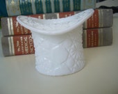 Vintage 1960 39 s, Milk Glass, Hat Upside Down Planter, Vase