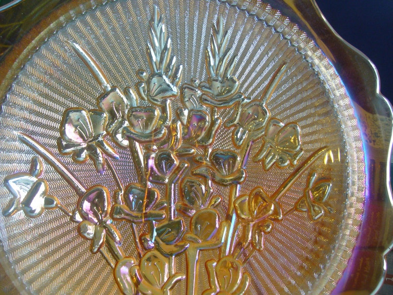Download Depression Glass Iris and Herringbone Pattern Iridescent | Etsy