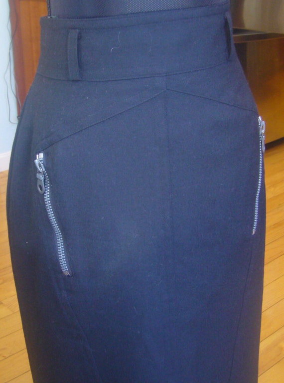1980's Mondi, High Waist Classical, Black, Pencil