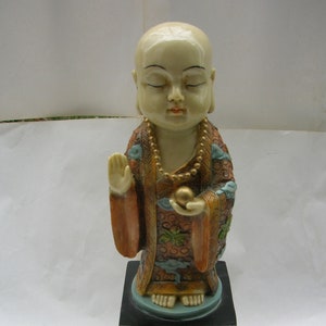 Vintage Baby Buddha Standing on Plinth, in Hollow Resin (30 cm tall)