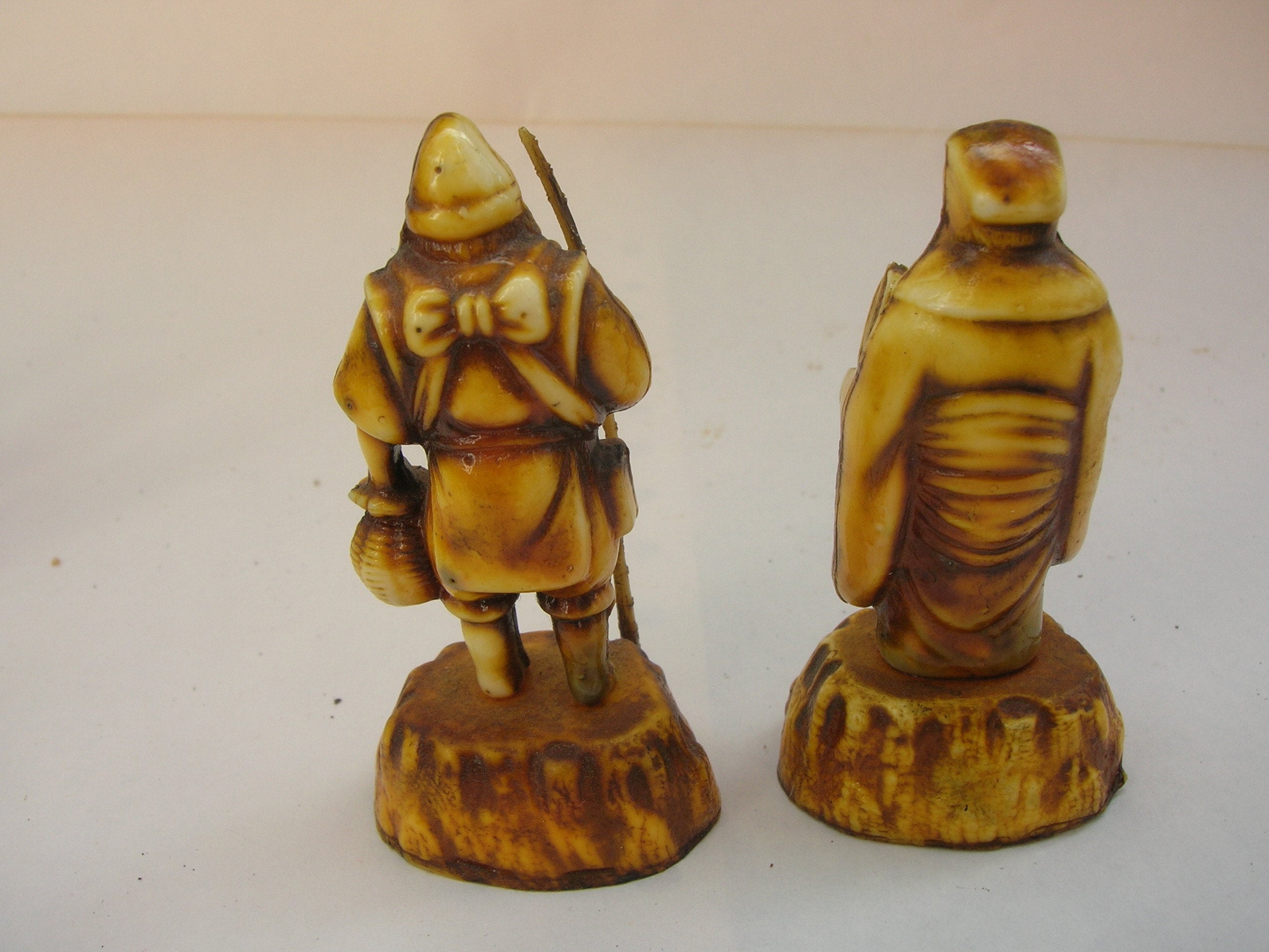 Complete Set of Seven Lucky Gods, Celluloid Plastic, Vintage