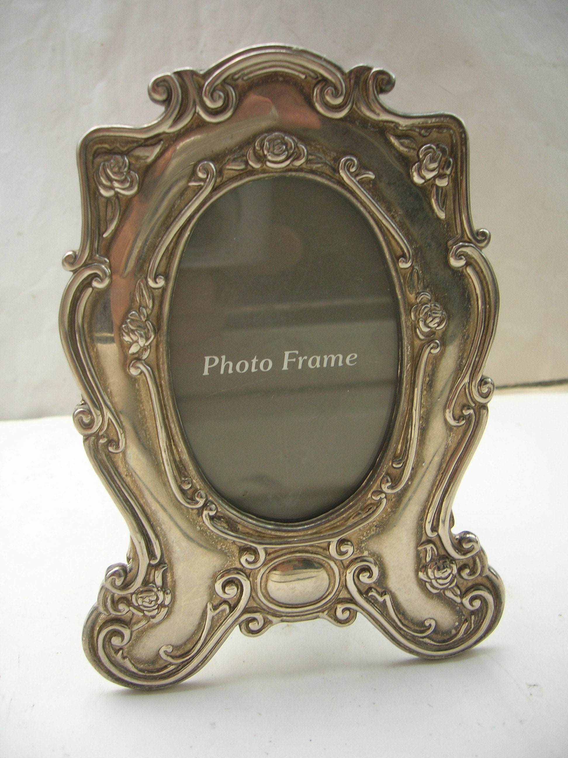 Small Vintage Free Standing Photo Frame in Silvery Metal With Etsy UK