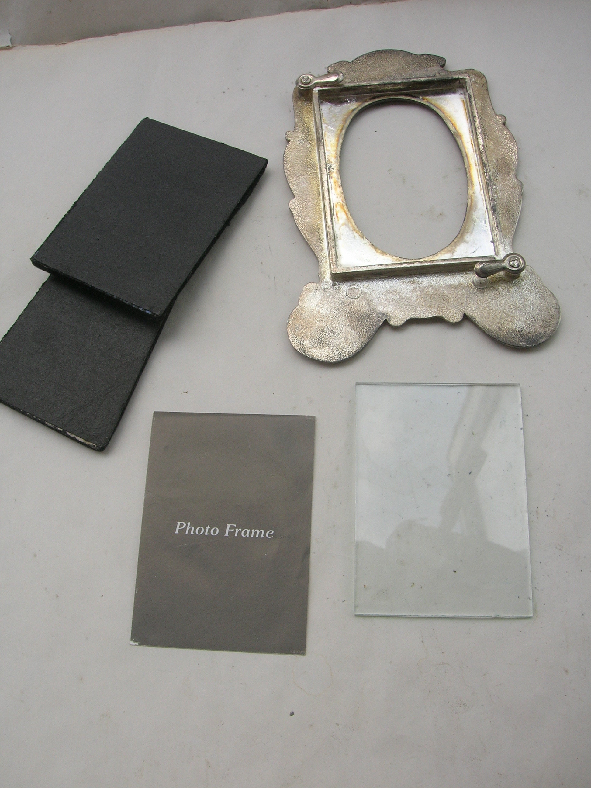 Small Vintage Free Standing Photo Frame in Silvery Metal With Etsy UK