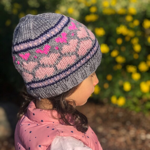 Knitting Pattern Fair Isle Hearts Hat 