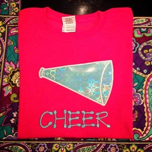 Cheerleading Megaphone applique design 2 sizes 5x7 and 6x10