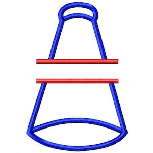 Split Vertical Cheerleading Megaphone Applique Design Download 5x7 and 6x10