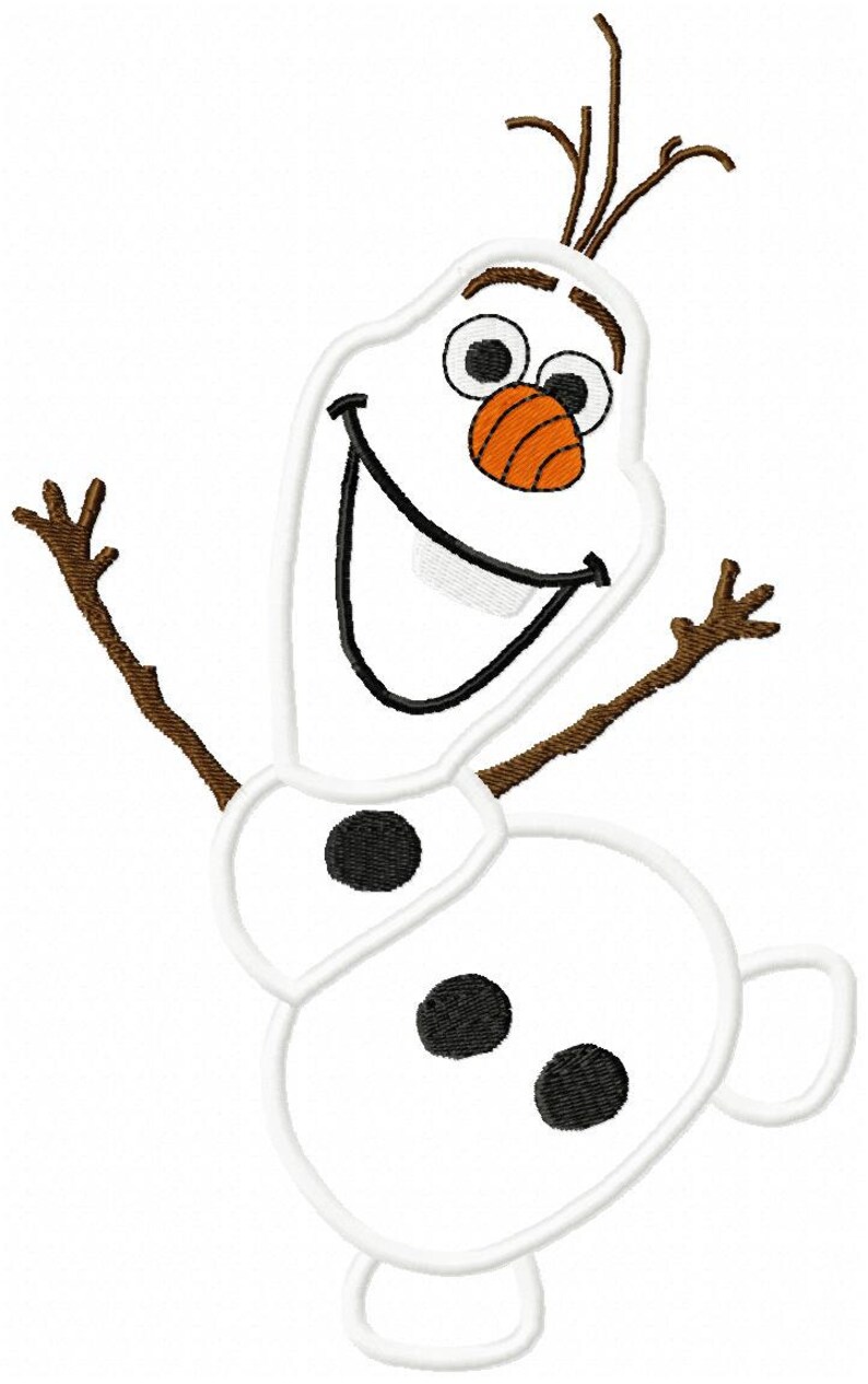 Frozen Snowman Applique Design Download 2 Sizes 5x7 and 6x10 Hoop Sizes ...