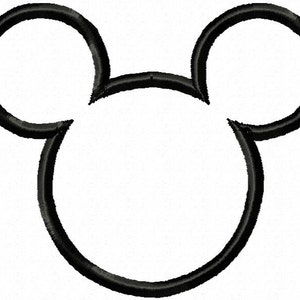 Mouse ears applique design download 3 sizes - 4x4, 5x7 and 6x10