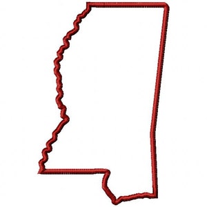 State of Mississippi applique design download - 5x7 hoop size