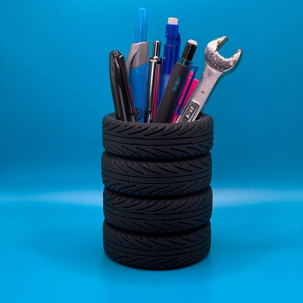 Tire Stack Pen Holder | Pencil Cup | Car Guy | Mechanic | Desk Organizer | Fathers Day Gift