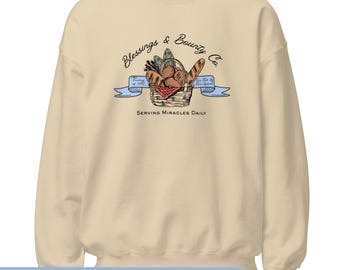 Loaves and Fish Crewneck Sweatshirt: Unisex Faith-Based Apparel