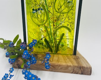 Fused Glass Cow Parsley Sculpture Sun Catcher Decoration