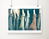 Fashion print, Still life photography, brown, green, fabric, plaid, woven, fine art print - Vintage classic tweed jackets
