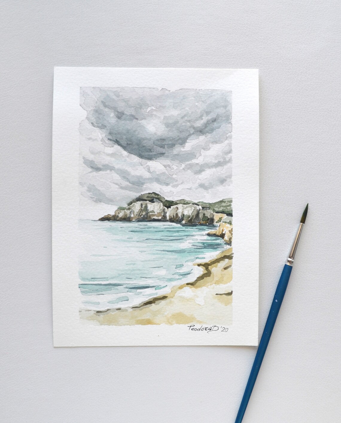 Original Watercolor Art Coastal Painting Beach Decor Etsy