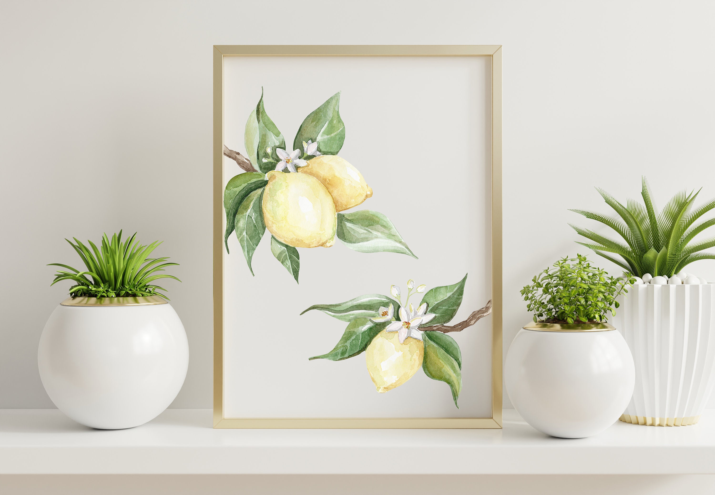 Lemon Tree Printable Watercolor Art DIGITAL DOWNLOAD Lemon | Etsy