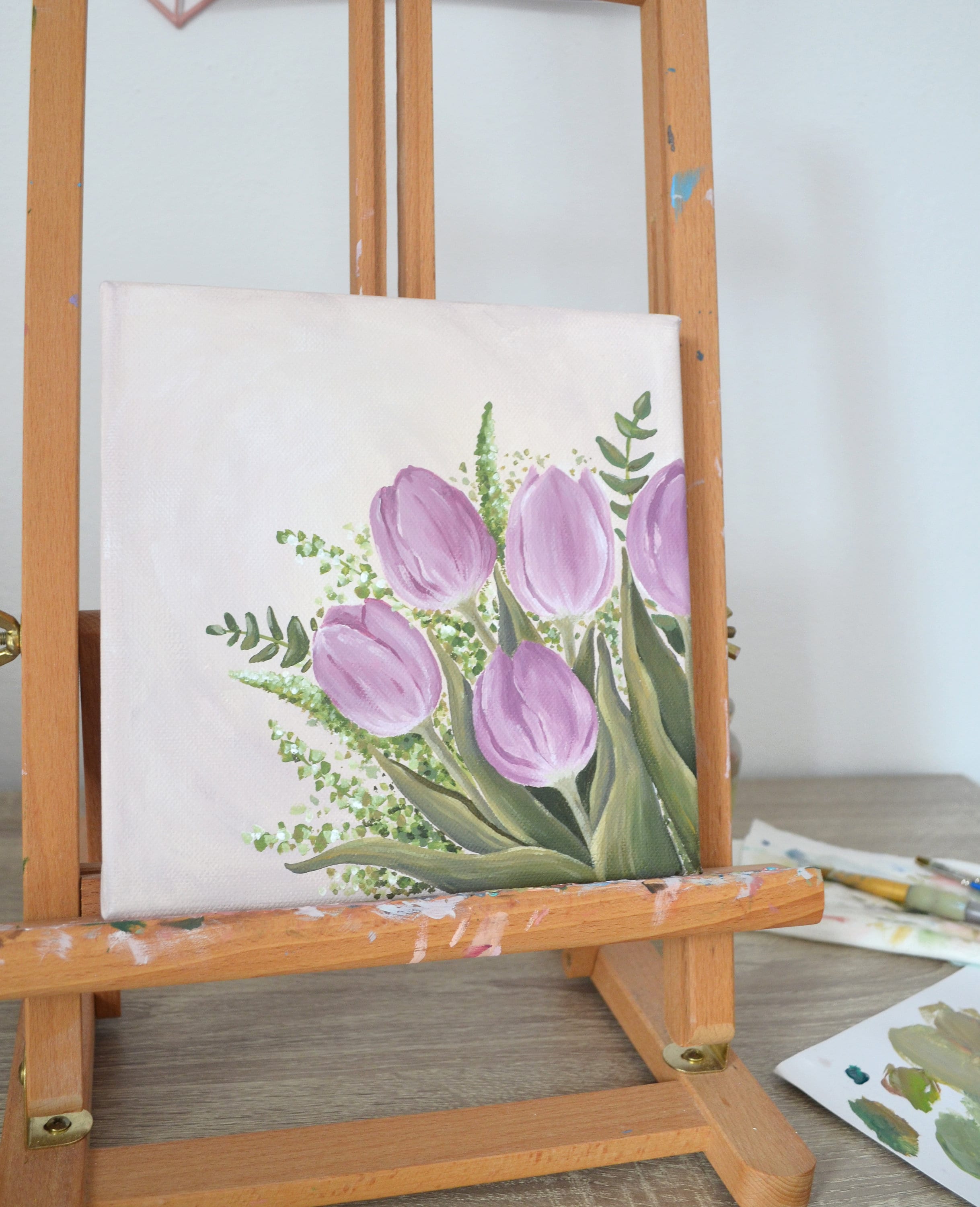 Original Acrylic Painting Tulip Flowers Floral Painting Tulip Wall Art ...