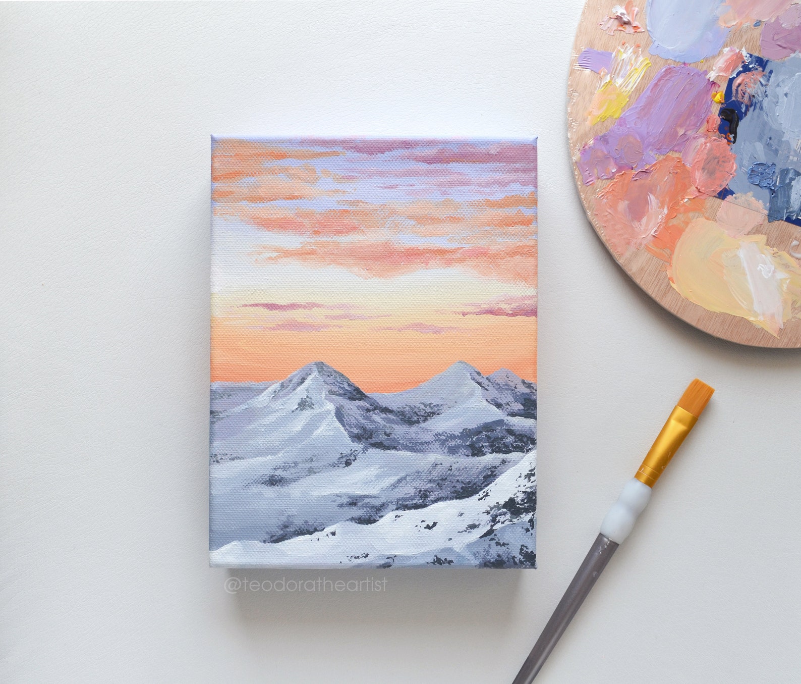 Small Canvas Artwork | Original Acrylic Painting on Canvas- Snowy ...