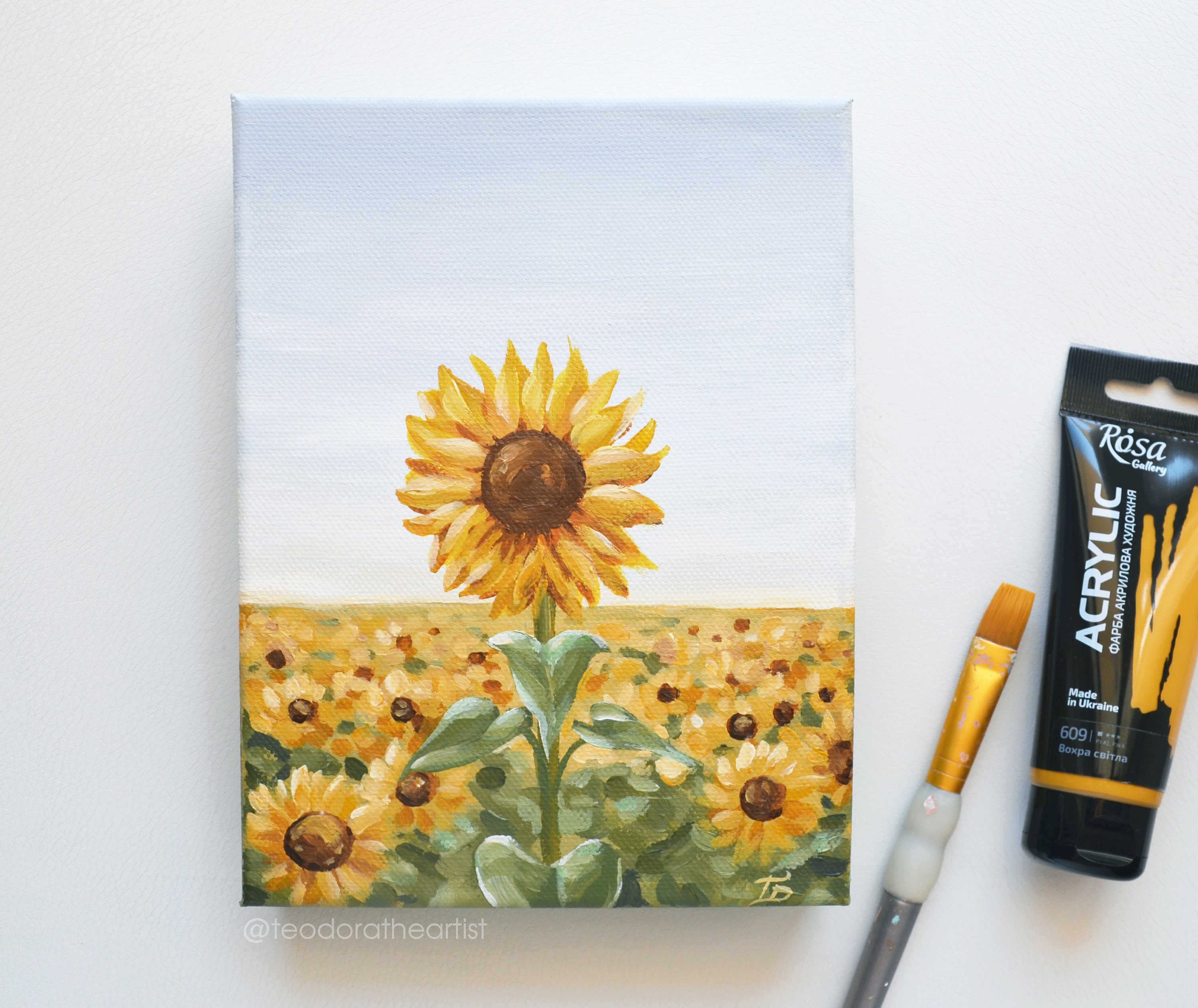 Sunflowers Acrylic Painting on Canvas Original Art Summer Decor Sunflower Decor Kitchen Wall Art