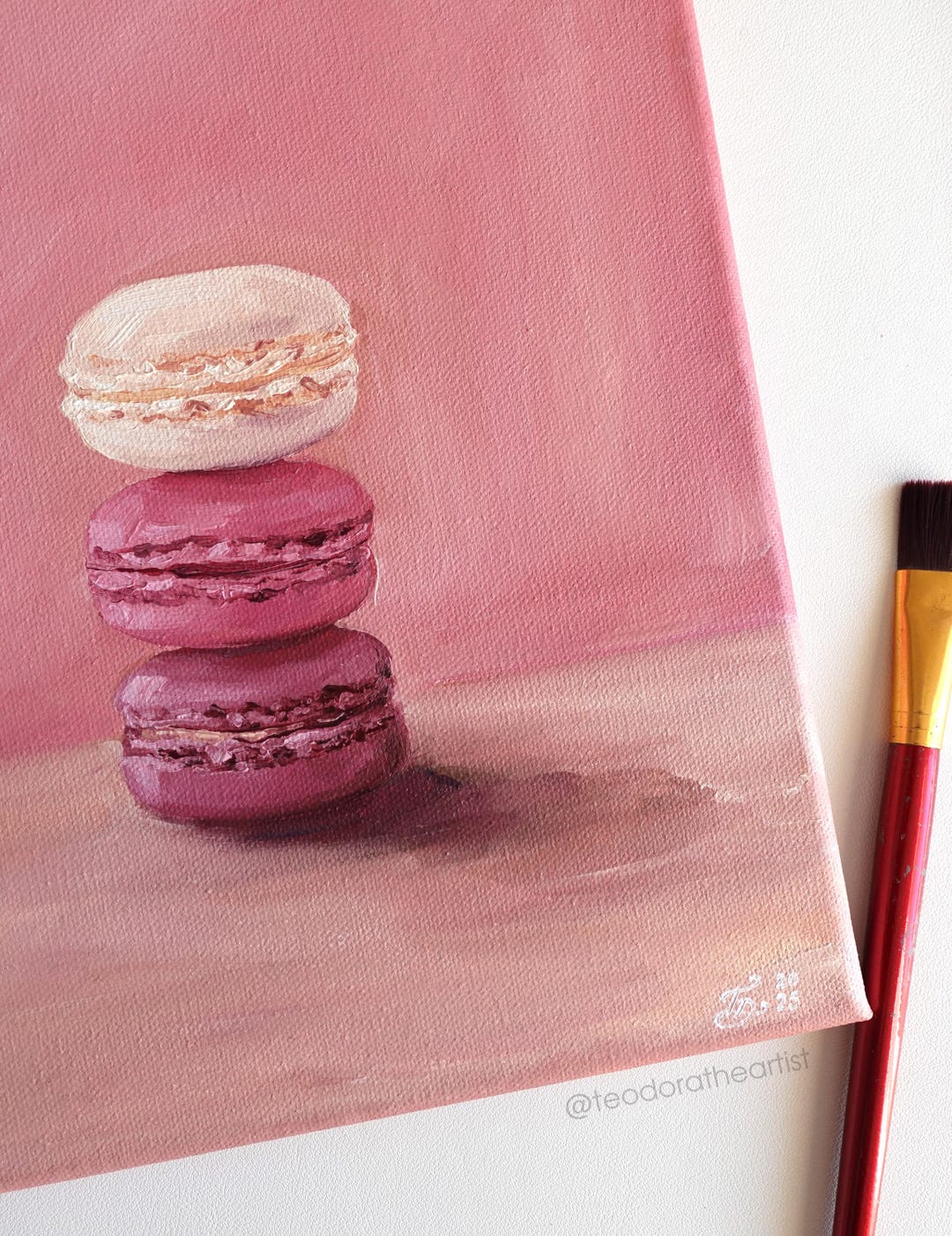 Macarons Original Oil Painting on Canvas | Kitchen Dopamine Decor Wall ...