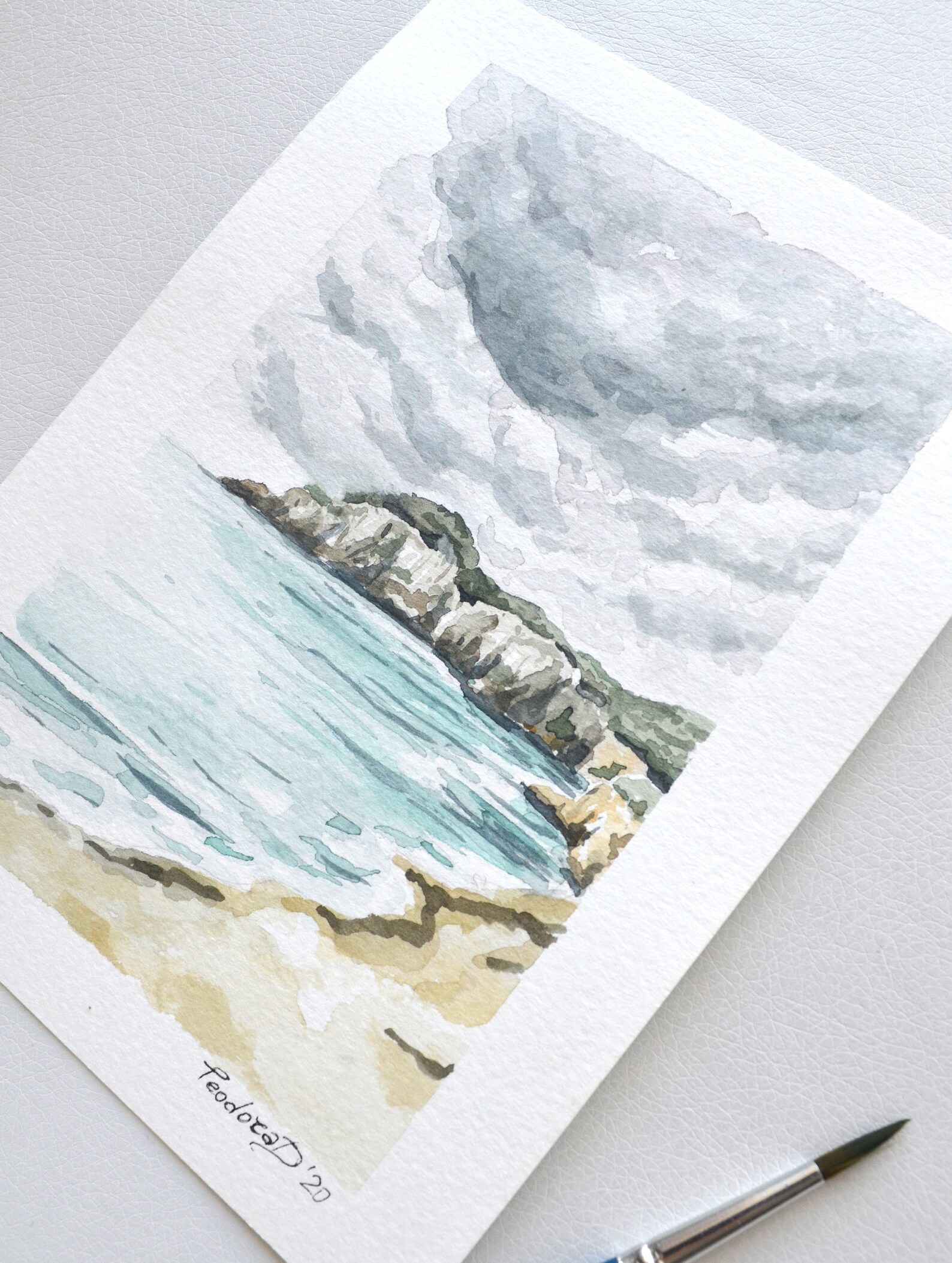 Original Watercolor Art Coastal Painting Beach Decor Etsy