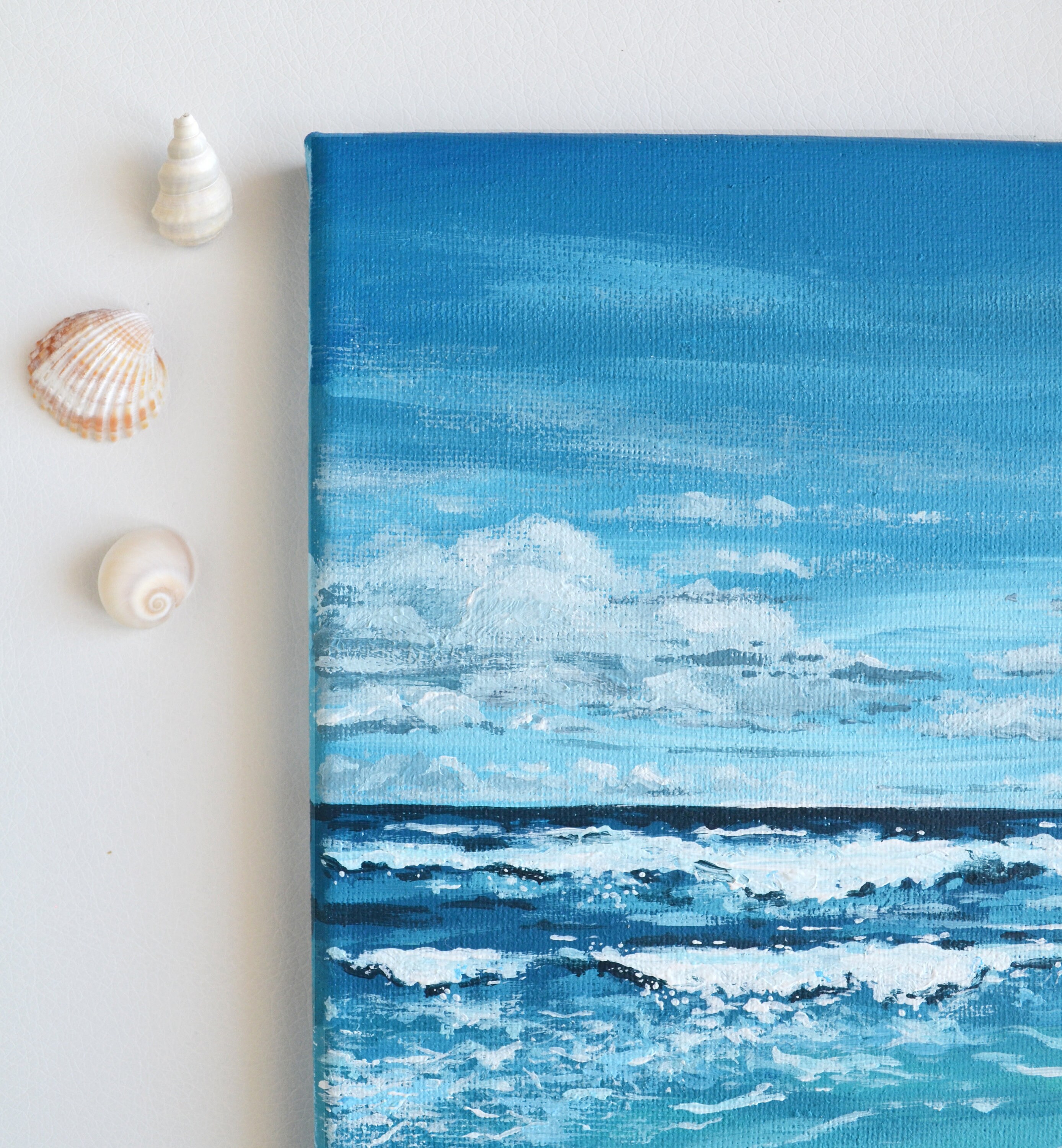 Original Acrylic Painting on Canvas- Ocean Decor- Mini Landscape