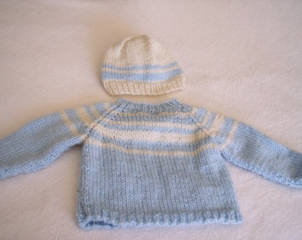 Baby Pullover and Hat Set