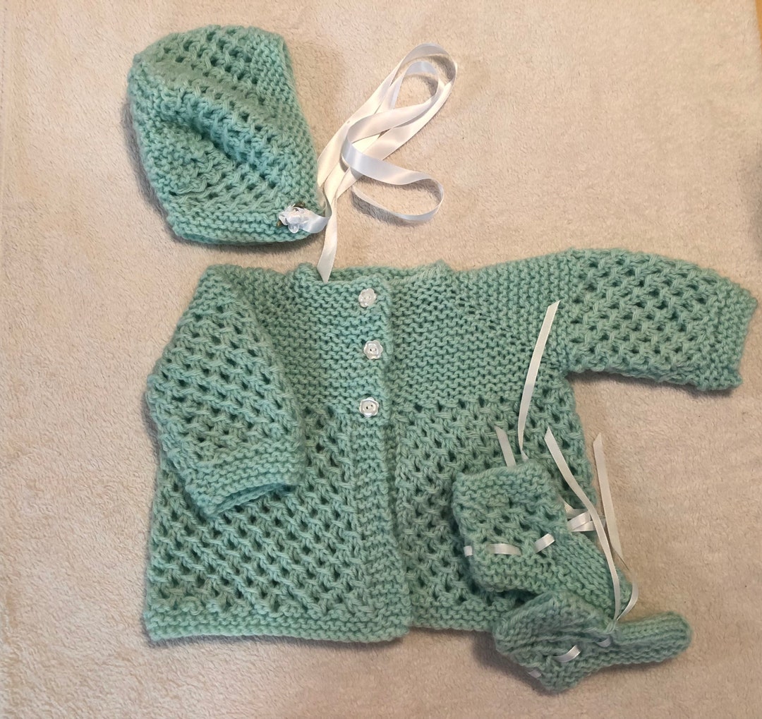 Three Piece Baby Girl Sweater Set Etsy