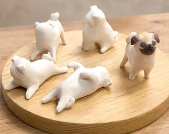 Custom Set of 5 Ceramic Dog Figurines | Handmade Breed Personalized Dog Sculptures | Custom Dog Gift | Dog Lover Collection