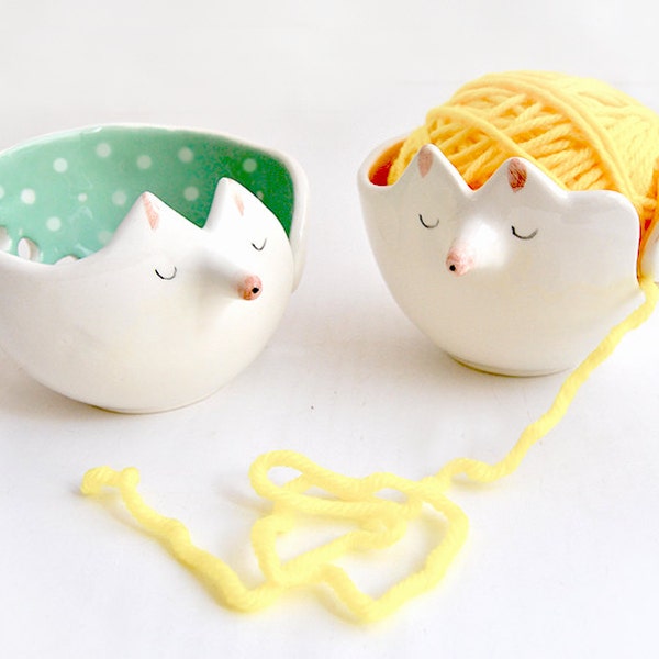 Bol pour les boules ou lanero fox bowl décoré en vert avec des pois blancs. Prêt à expédier
