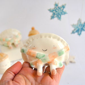 Winter Croqueta and Empanadilla Ceramic Figures by Ana Oncina. Cake Toppers. Ready to Ship image 3