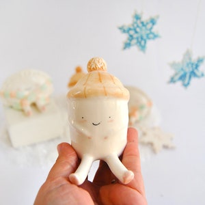 Winter Croqueta and Empanadilla Ceramic Figures by Ana Oncina. Cake Toppers. Ready to Ship image 7