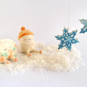 Winter Croqueta and Empanadilla Ceramic Figures by Ana Oncina. Cake Toppers. Ready to Ship image 9
