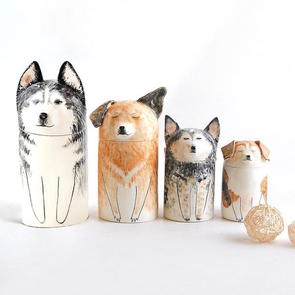 Personalized Dog Urn with Semi-spherical cover, with Name or without Name. Special Memory. Multipurpose Box. Made To Order