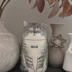 Personalized Cat Urn with Semi-spherical cover, with Name or without Name. Special Memory. Multipurpose Box. Made To Order image 9