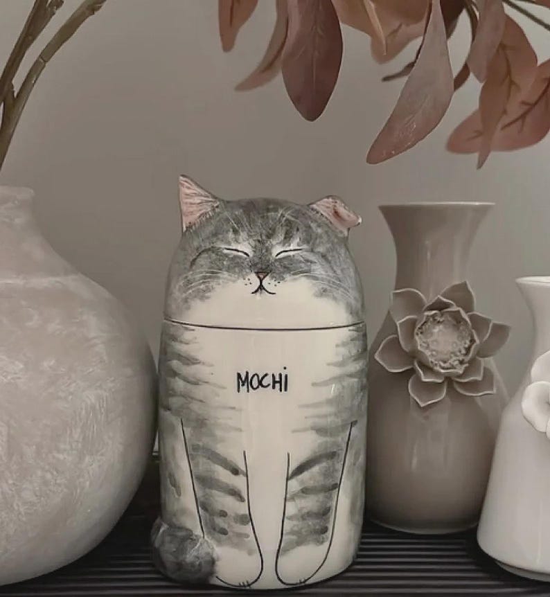 Personalized Cat Urn with Semi-spherical cover, with Name or without Name. Special Memory. Multipurpose Box. Made To Order image 9