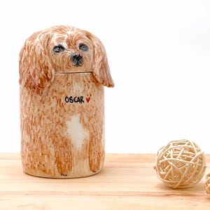 Personalized Dog Urn with OPEN EYES. Semi-spherical cover, with Name or without Name. Special Memory. Multipurpose Box. Made To Order