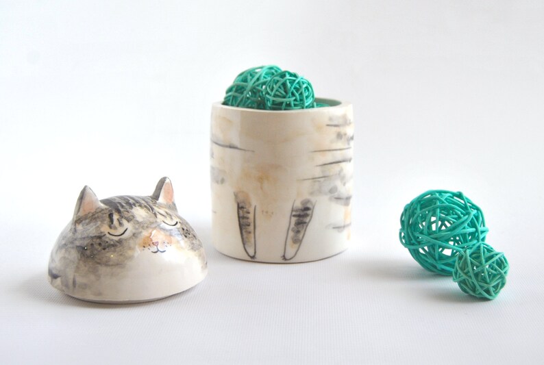Personalized Cat Urn with Semi-spherical cover, with Name or without Name. Special Memory. Multipurpose Box. Made To Order image 10