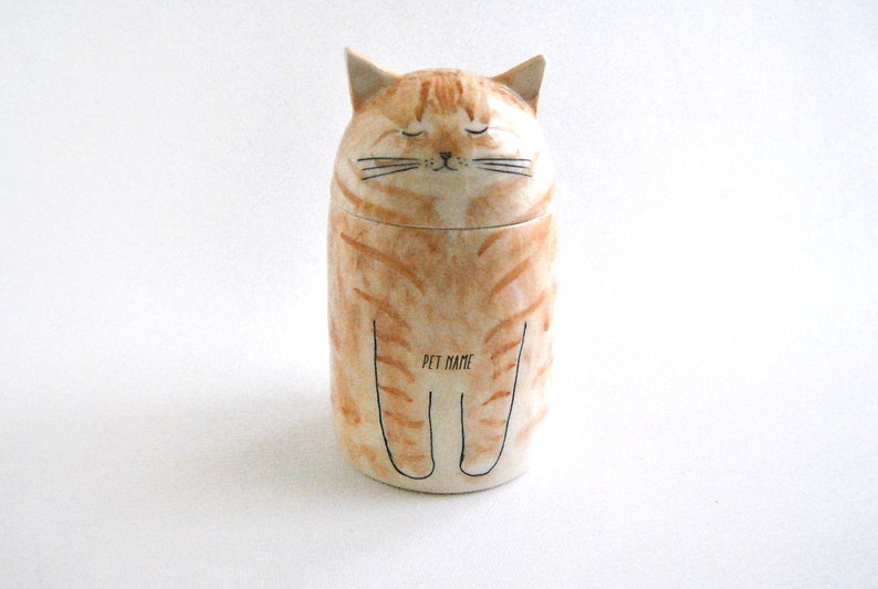 Personalized Cat Urn with Semi-spherical cover, with Name or without Name. Special Memory. Multipurpose Box. Made To Order image 5