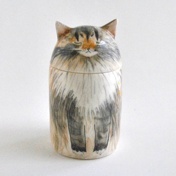 Personalized Cat Urn with Semi-spherical cover, with Name or without Name. Special Memory. Multipurpose Box. Made To Order